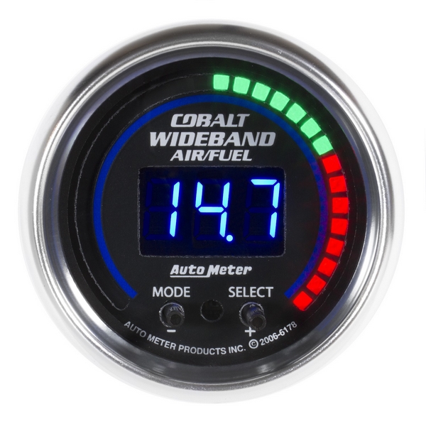 2-1/16" WIDEBAND PRO AIR/FUEL RATIO, 6:1-20:1 AFR, COBALT